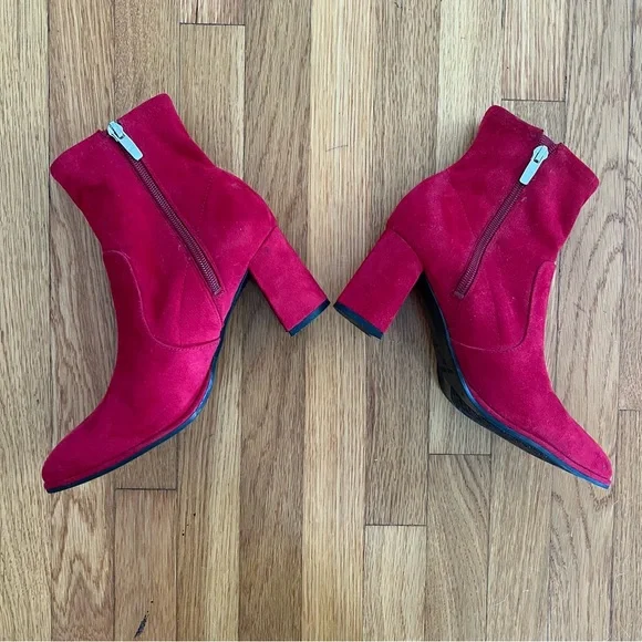 NWOT Marc Fisher Red Suede Boots, Sz 7.5 - Picture 6 of 8